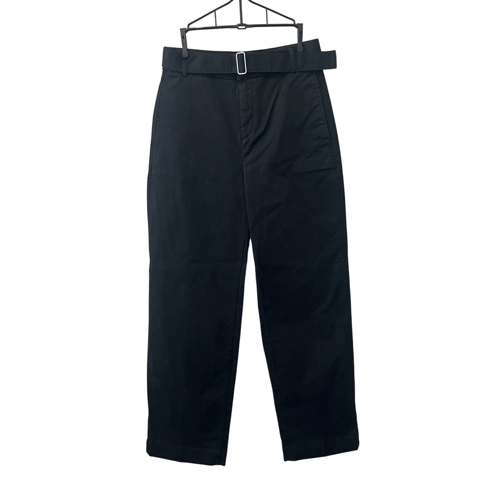 Banana Republic Authentic Straight Chino Pants Organic Cotton Belted Black 6